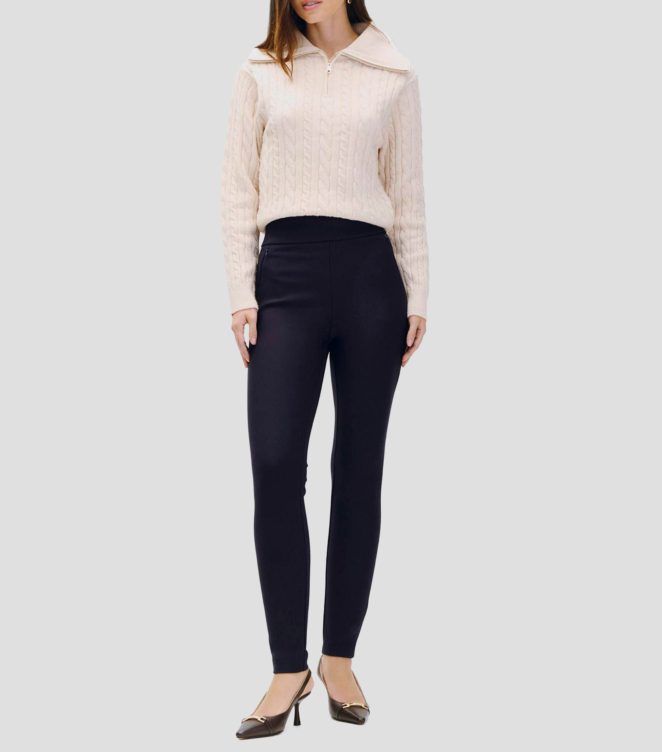 Leggings Tiro Alto Pretina Ancha Mujer